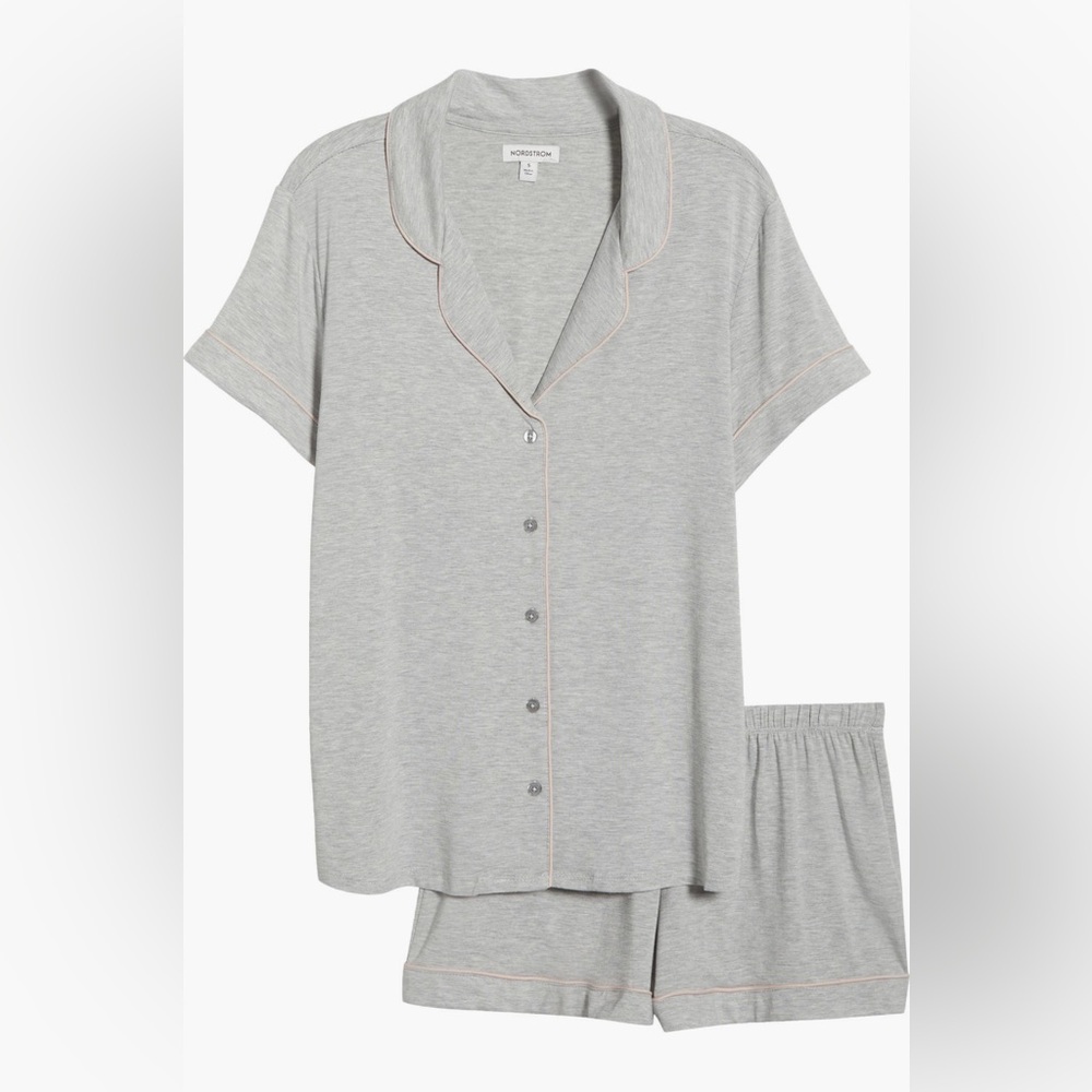 Nordstrom Gray Pajama Set Soft Knit Intimates - Picture 2 of 11